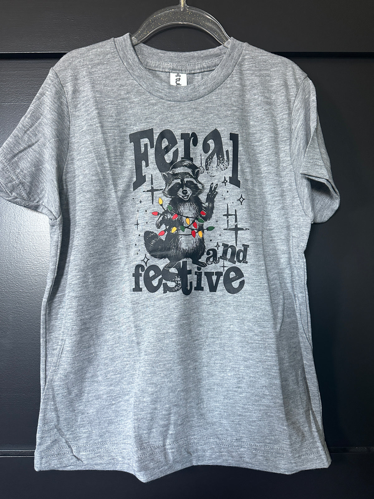 Kids Feral and Festive T-Shirt (gray)